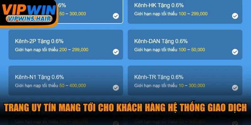 Trang uy tín mang tới cho khách hàng hệ thống giao dịch nhanh